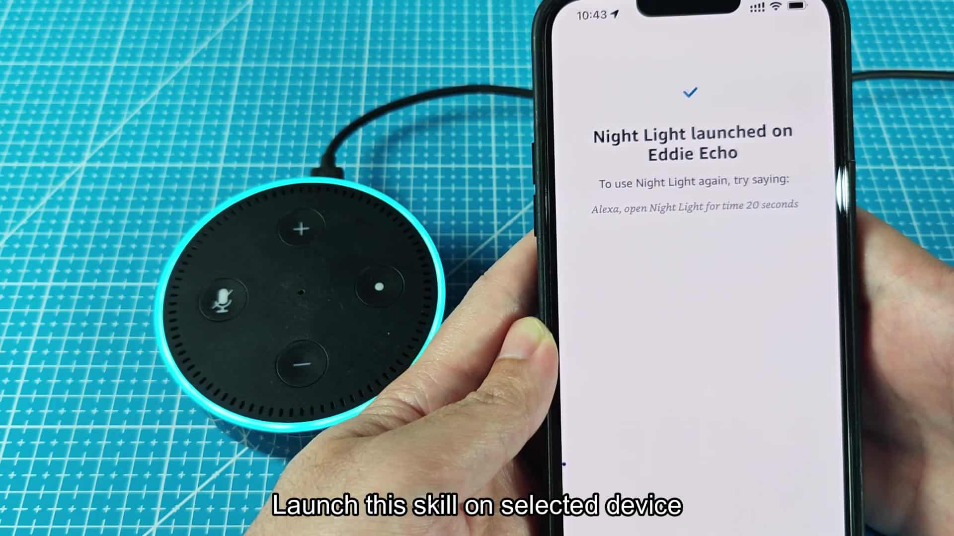 Echo Dot ring glows turquoise Echo Dot ring glows turquoise