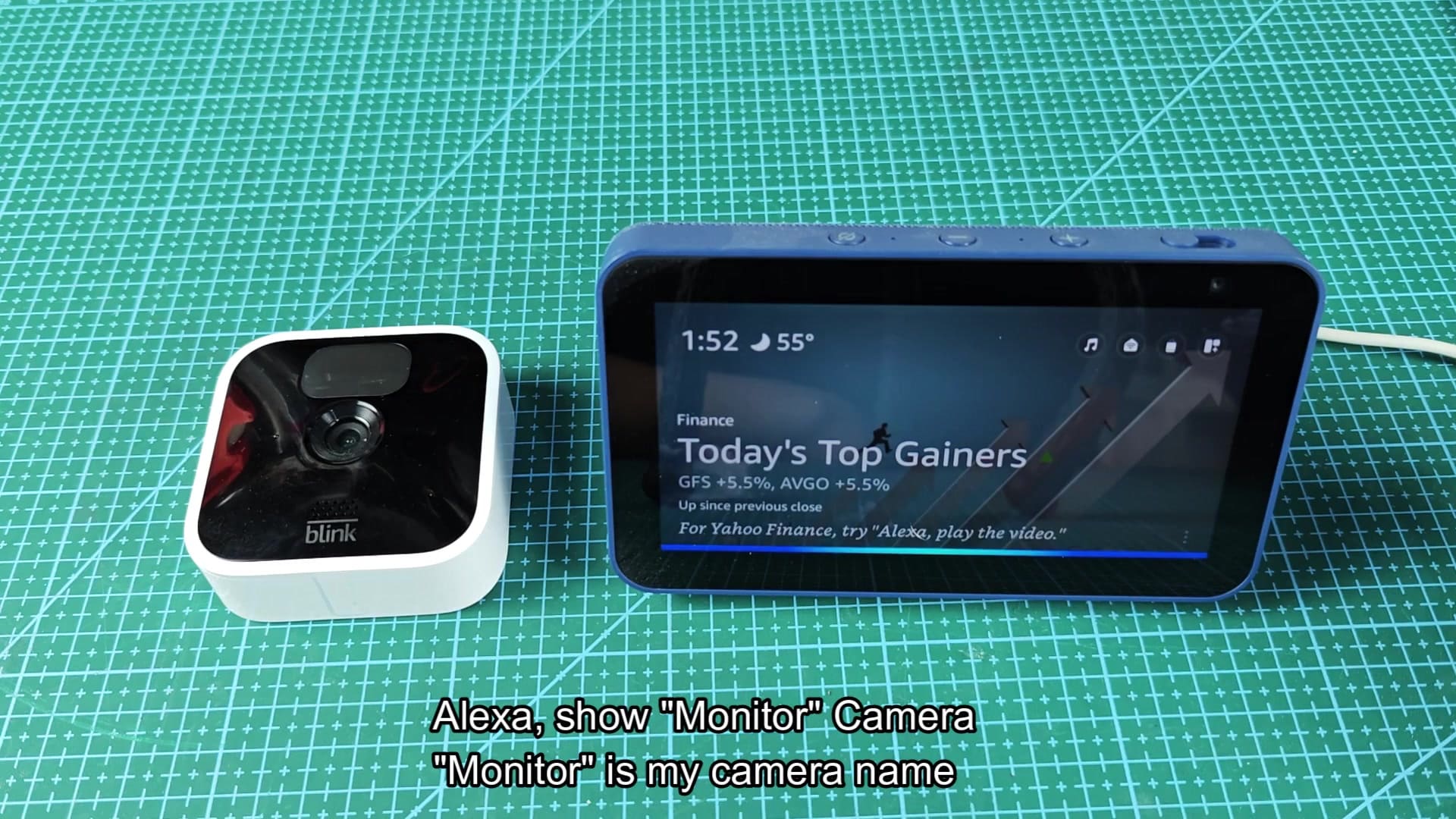Echo Show displaying finance cards on screen Echo Show displaying finance cards on screen