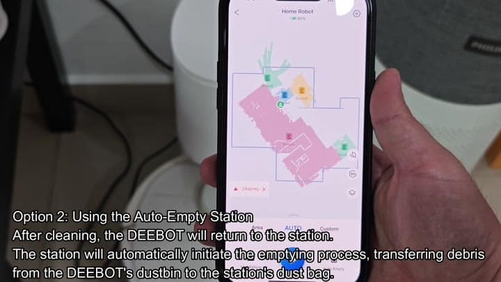 Ecovacs app map showing battery and alarms Ecovacs app map showing battery and alarms