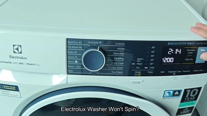 Electrolux washer control panel display Electrolux washer control panel display