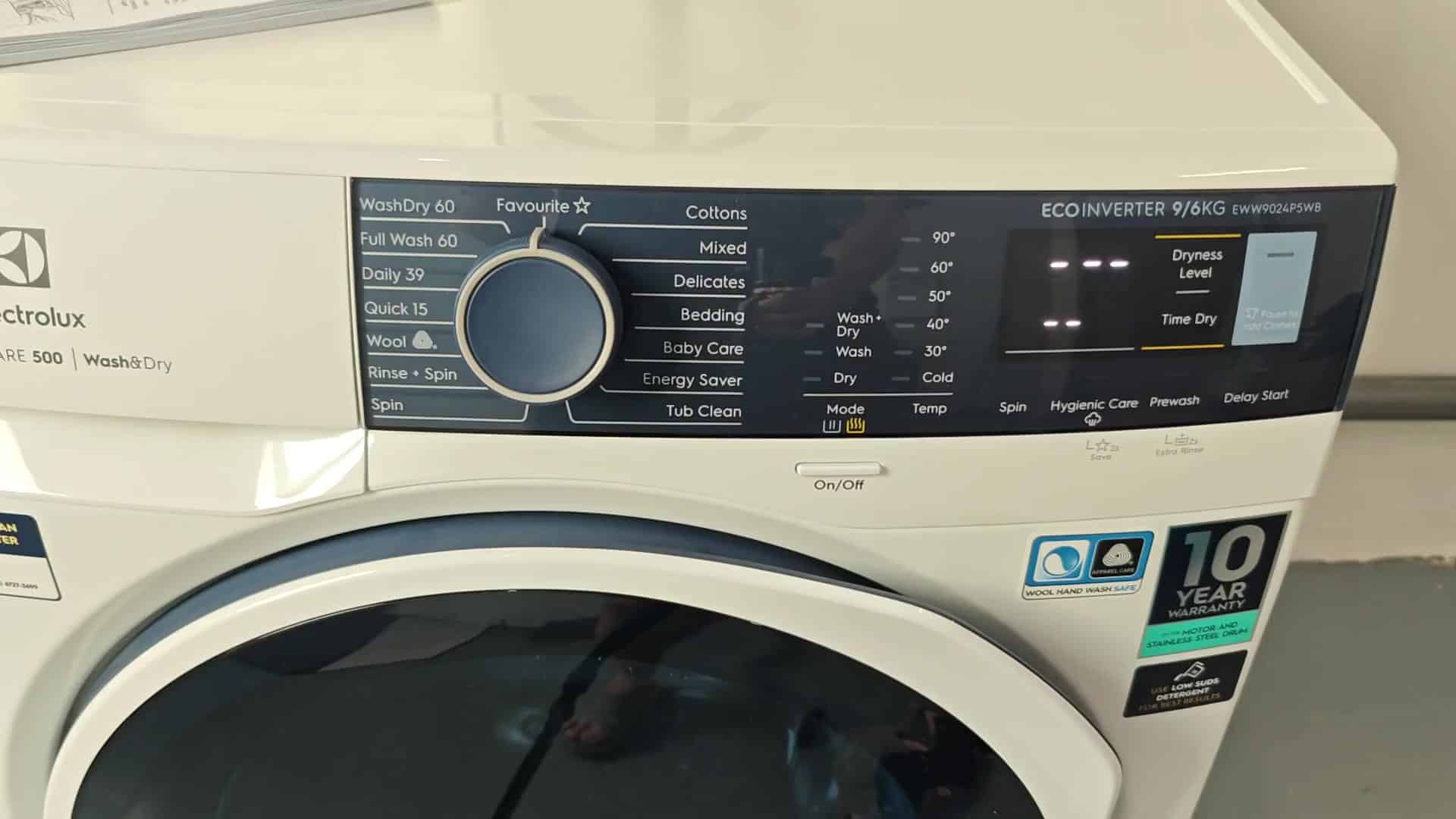 Electrolux washer control panel display Electrolux washer control panel display