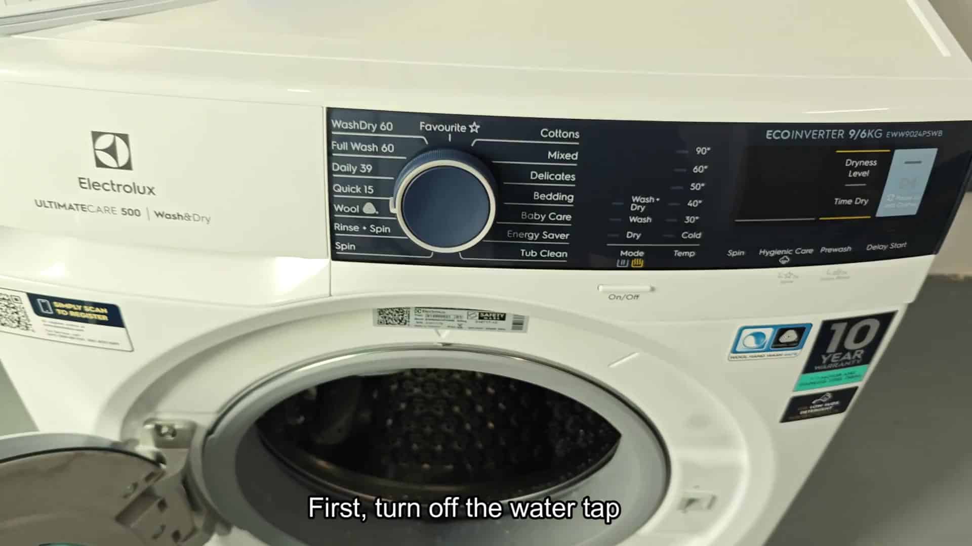 Electrolux washer control panel settings Electrolux washer control panel settings