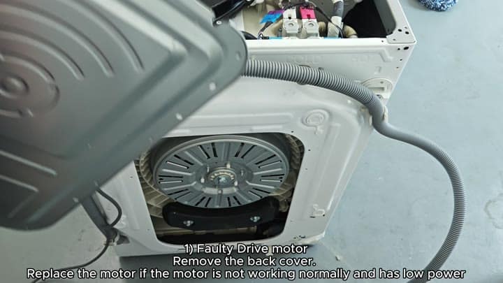 Exposed drive motor and drum assembly Exposed drive motor and drum assembly