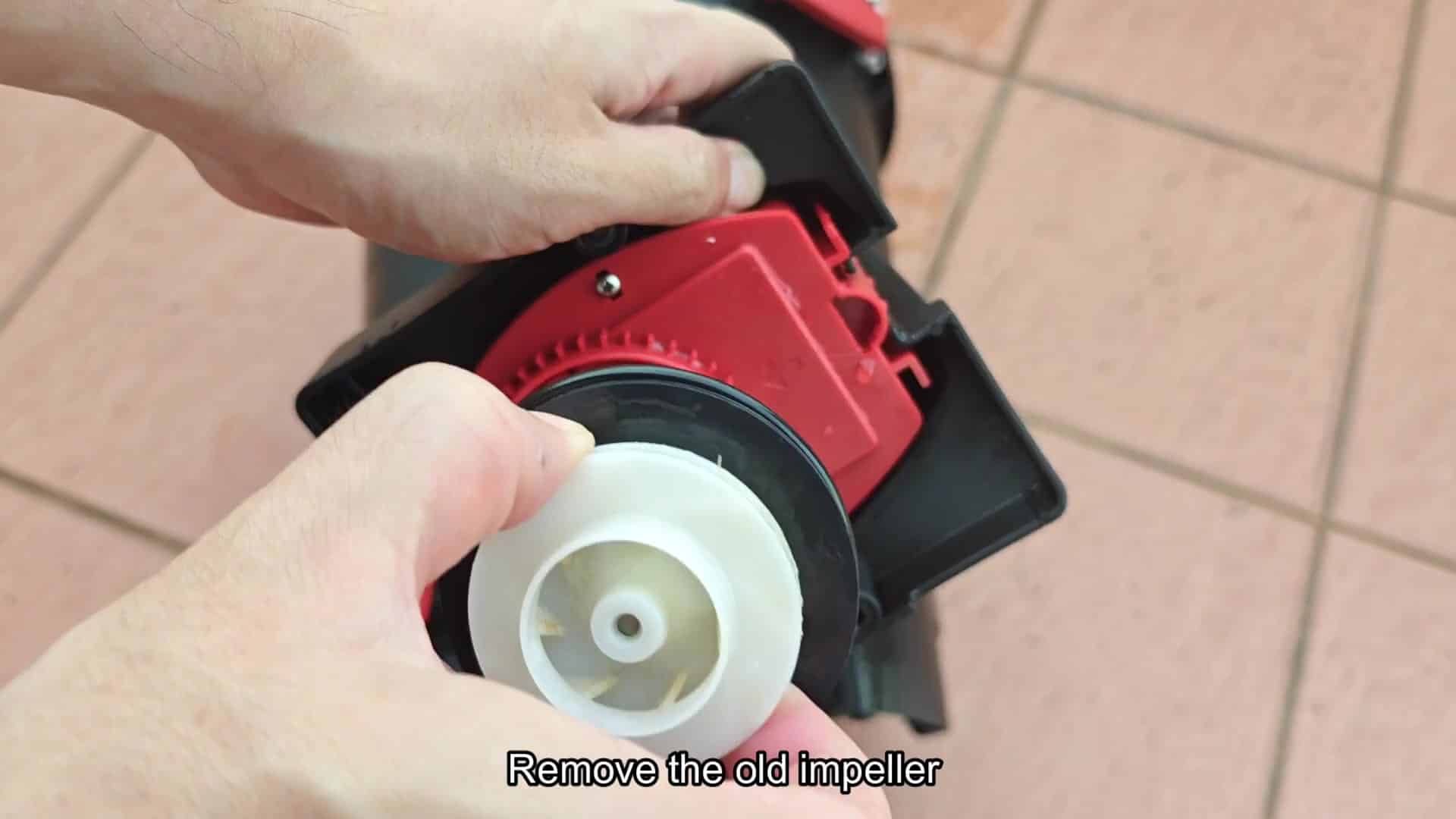 Exposed rotor cavity after impeller removal Exposed rotor cavity after impeller removal