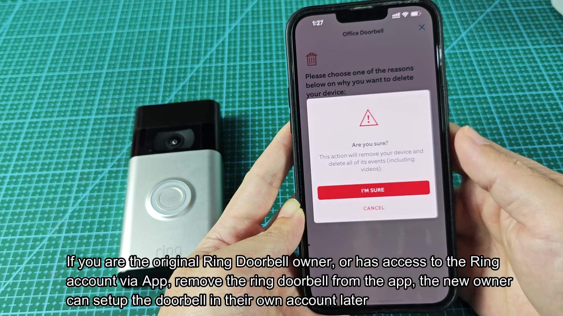 Final confirmation to remove Ring doorbell Final confirmation to remove Ring doorbell