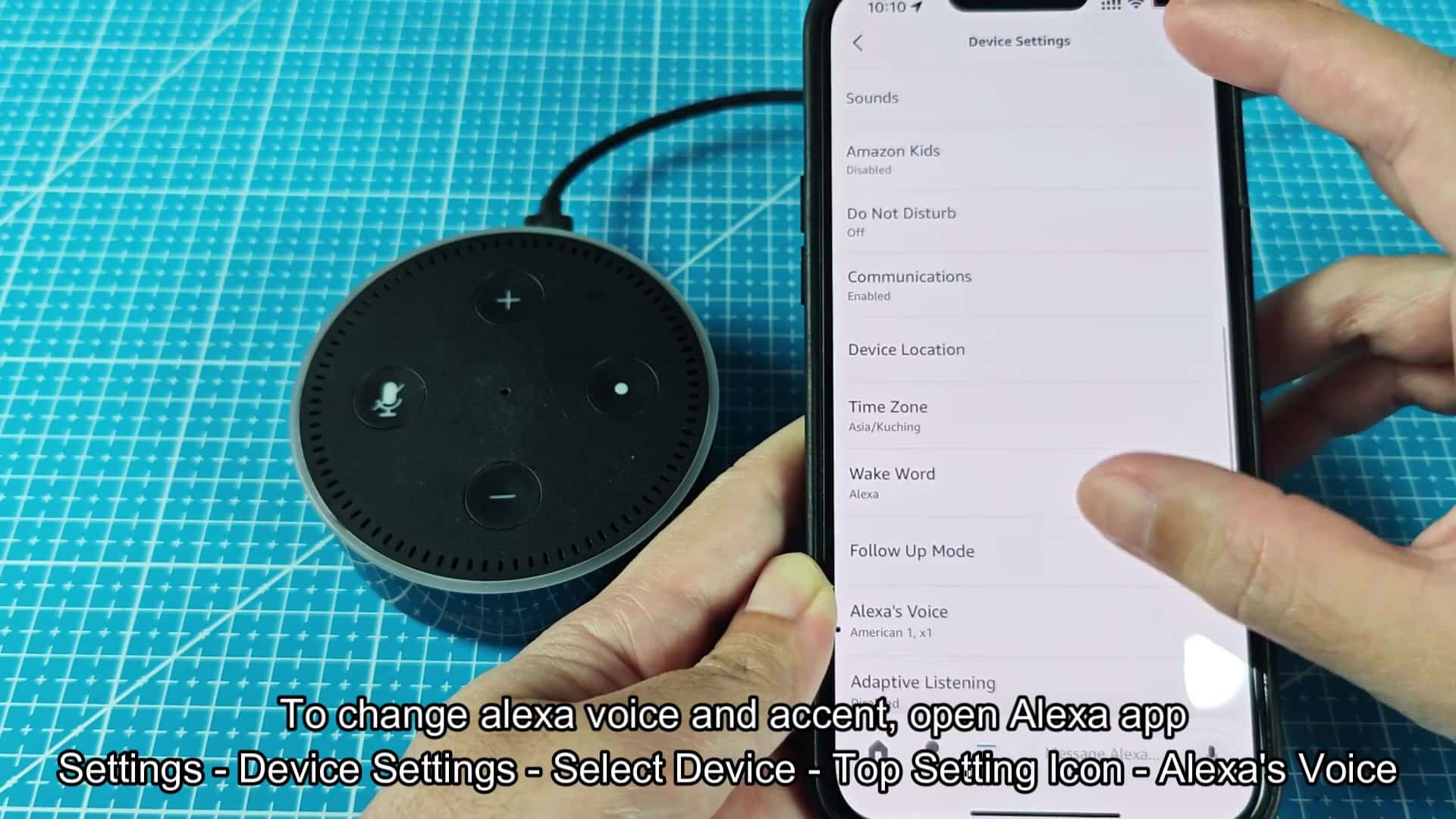 Find Alexa Voice setting in menu Find Alexa Voice setting in menu