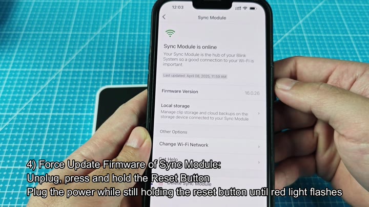 Force firmware update on Sync Module Force firmware update on Sync Module