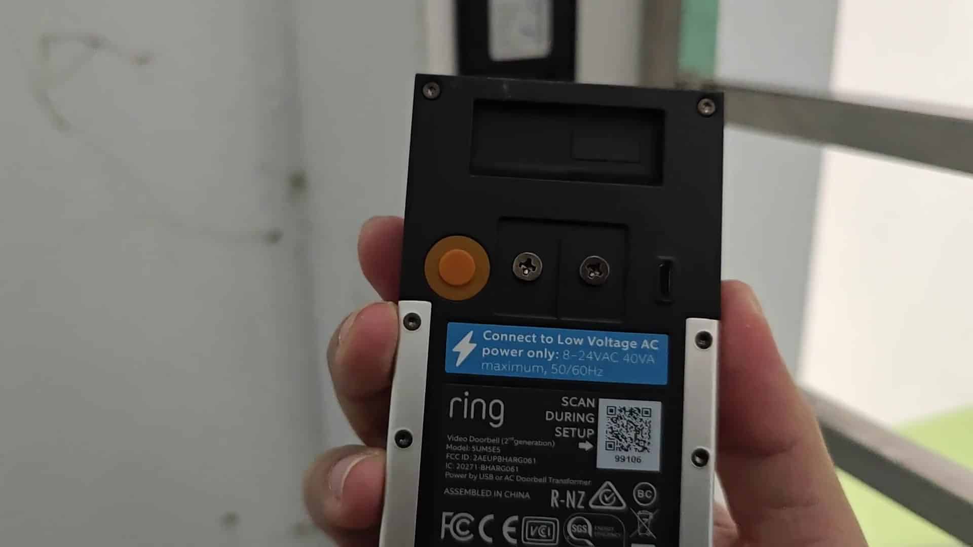 Front view of Ring Doorbell 2 Front view of Ring Doorbell 2