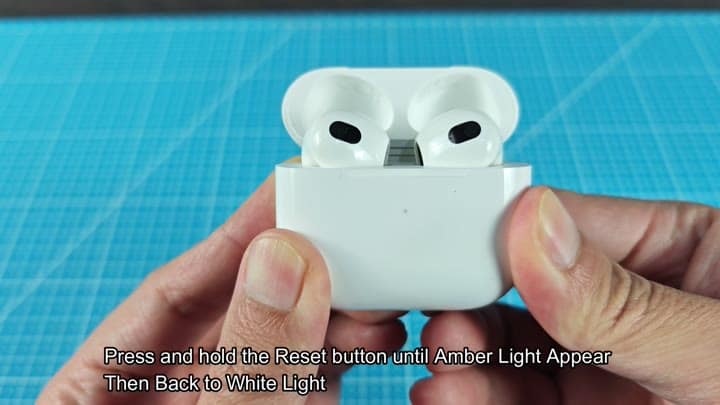 Hold reset button until light turns white Hold reset button until light turns white