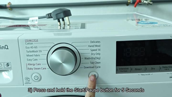 Holding Start Pause button for reset Holding Start Pause button for reset
