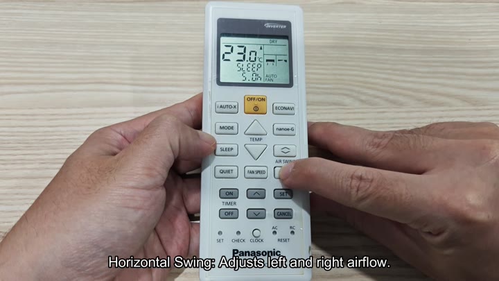Horizontal swing adjusts airflow direction Horizontal swing adjusts airflow direction
