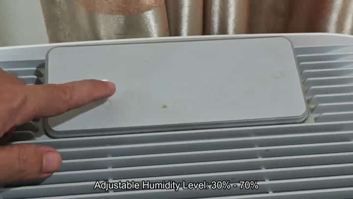 Humidity settings adjustment on panel Humidity settings adjustment on panel