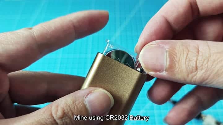 Inserting CR2032 coin cell battery Inserting CR2032 coin cell battery