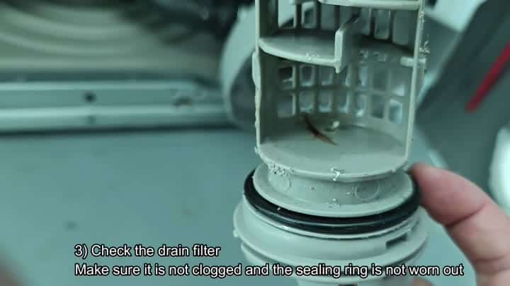 Inspect drain filter for clogs or wear Inspect drain filter for clogs or wear