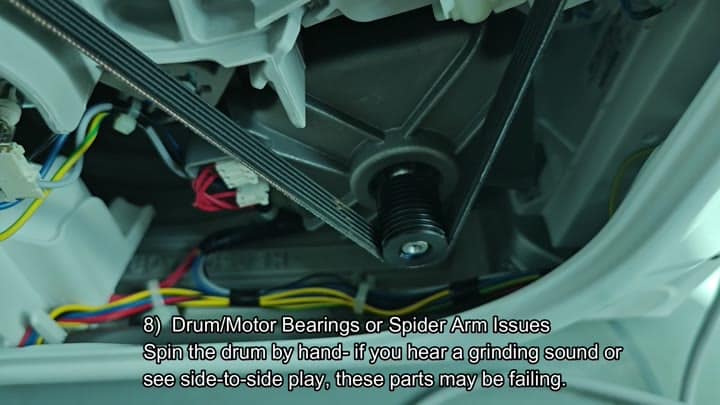 Inspecting internal belt wires and pulley Inspecting internal belt wires and pulley