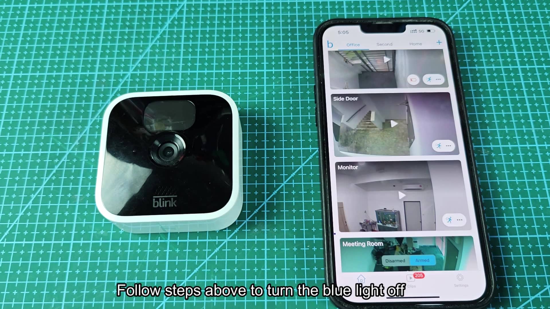 iPhone displaying Blink app settings menu iPhone displaying Blink app settings menu