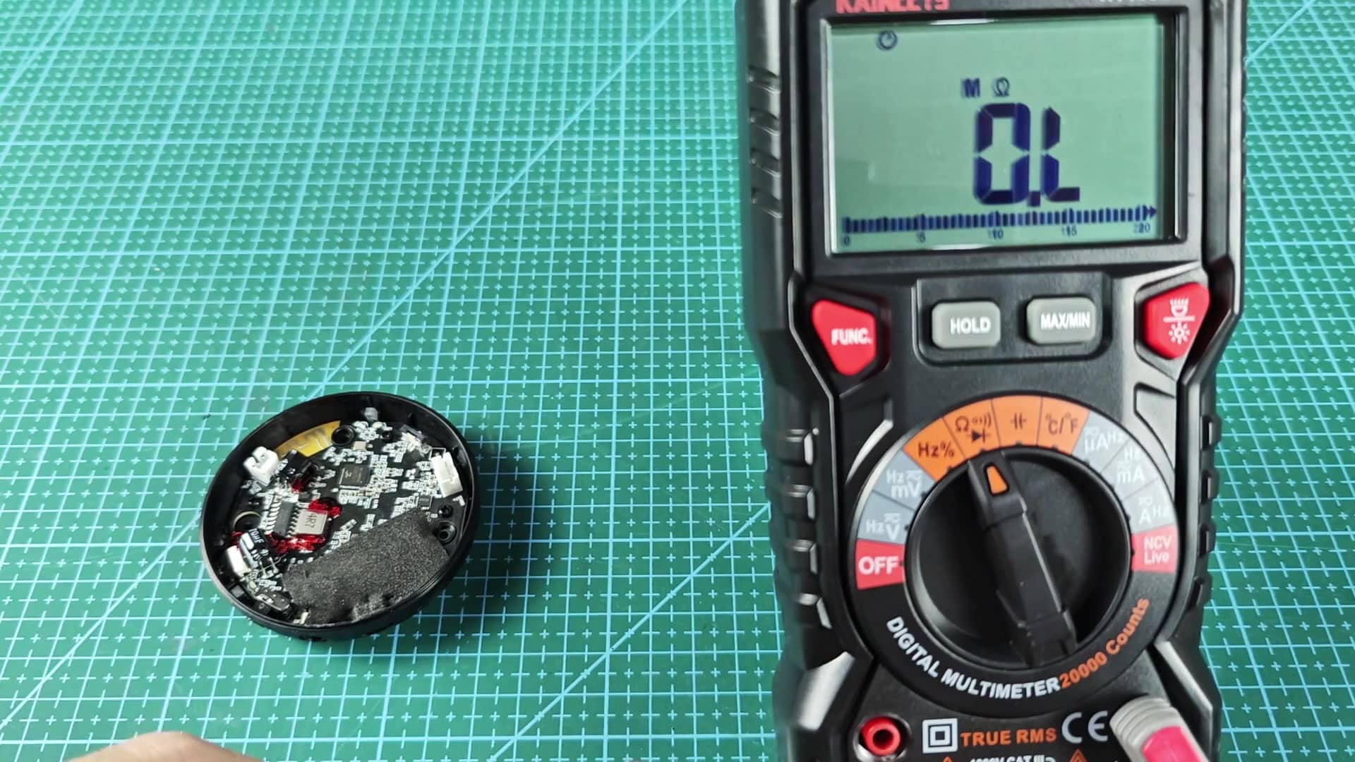 Kaiweets multimeter showing OL Kaiweets multimeter showing OL
