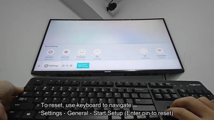 Keyboard navigating Samsung TV settings menu Keyboard navigating Samsung TV settings menu