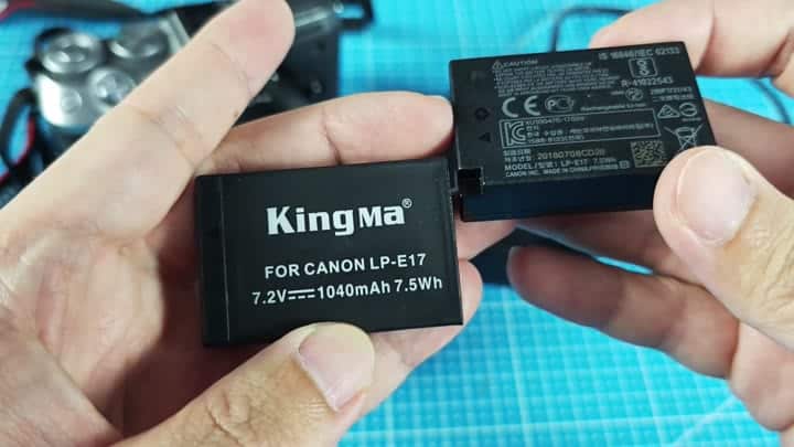 KingMa and original Canon LP-E17 batteries KingMa and original Canon LP-E17 batteries