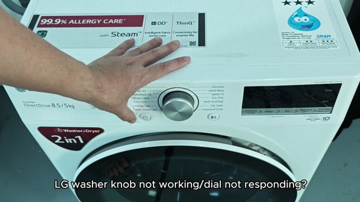 LG washer control dial and panel LG washer control dial and panel