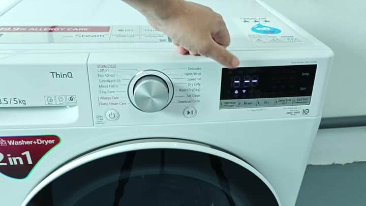 LG Washer Dryer digital display view LG Washer Dryer digital display view