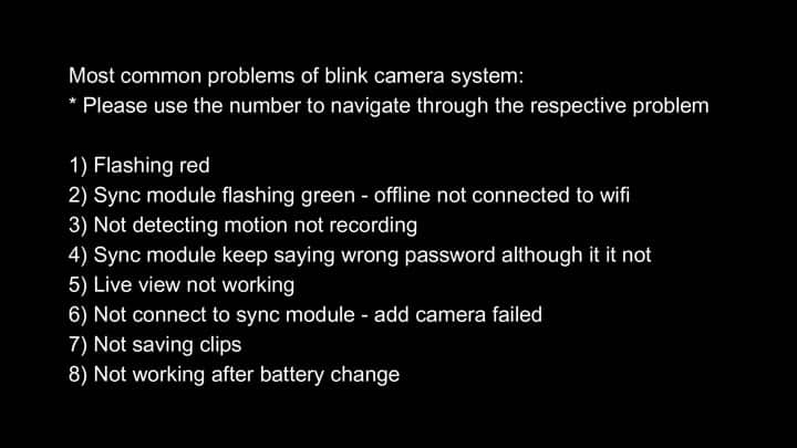 List of common Blink camera problems List of common Blink camera problems