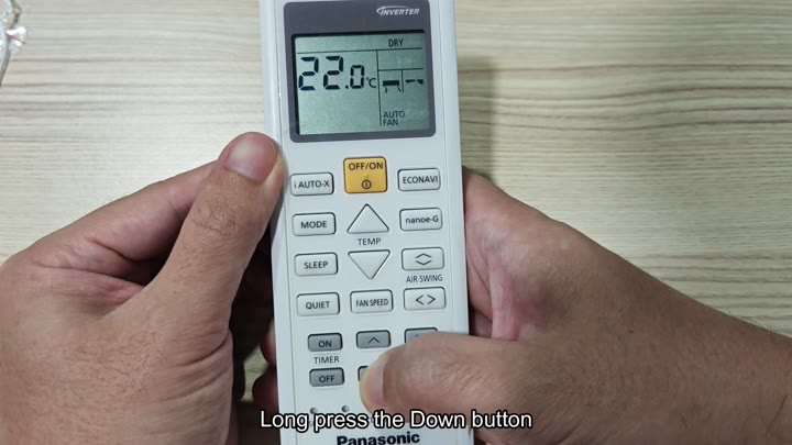 Long press down button to switch units Long press down button to switch units
