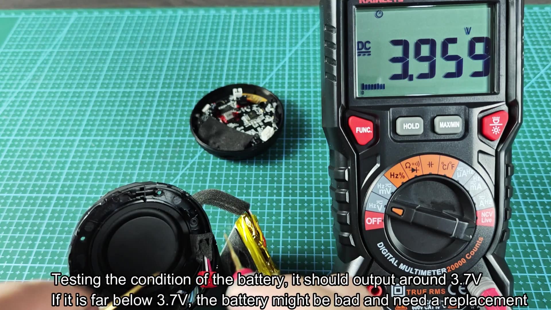 Low voltage reading indicates bad battery Low voltage reading indicates bad battery