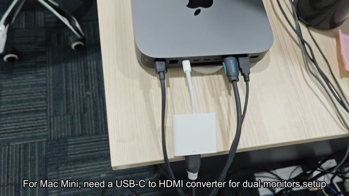 Mac Mini connected via USB-C HDMI adapter Mac Mini connected via USB-C HDMI adapter