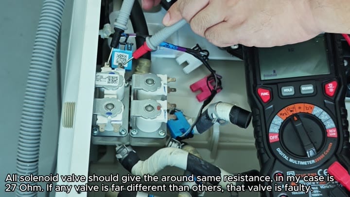 Measuring solenoid valve continuity Measuring solenoid valve continuity