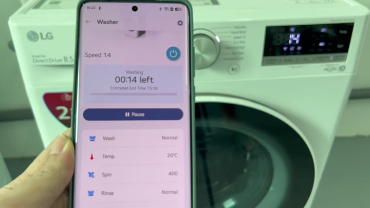 Monitoring wash cycle via app controls Monitoring wash cycle via app controls