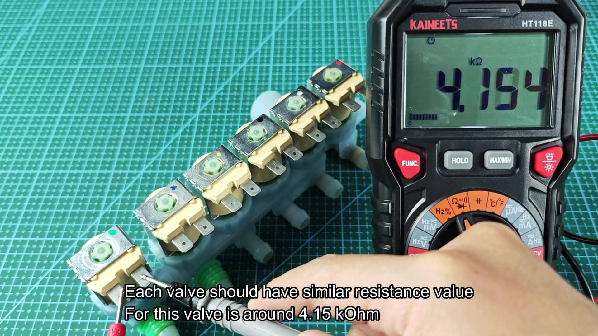 Multimeter displays 4.155 kOhm resistance reading Multimeter displays 4.155 kOhm resistance reading