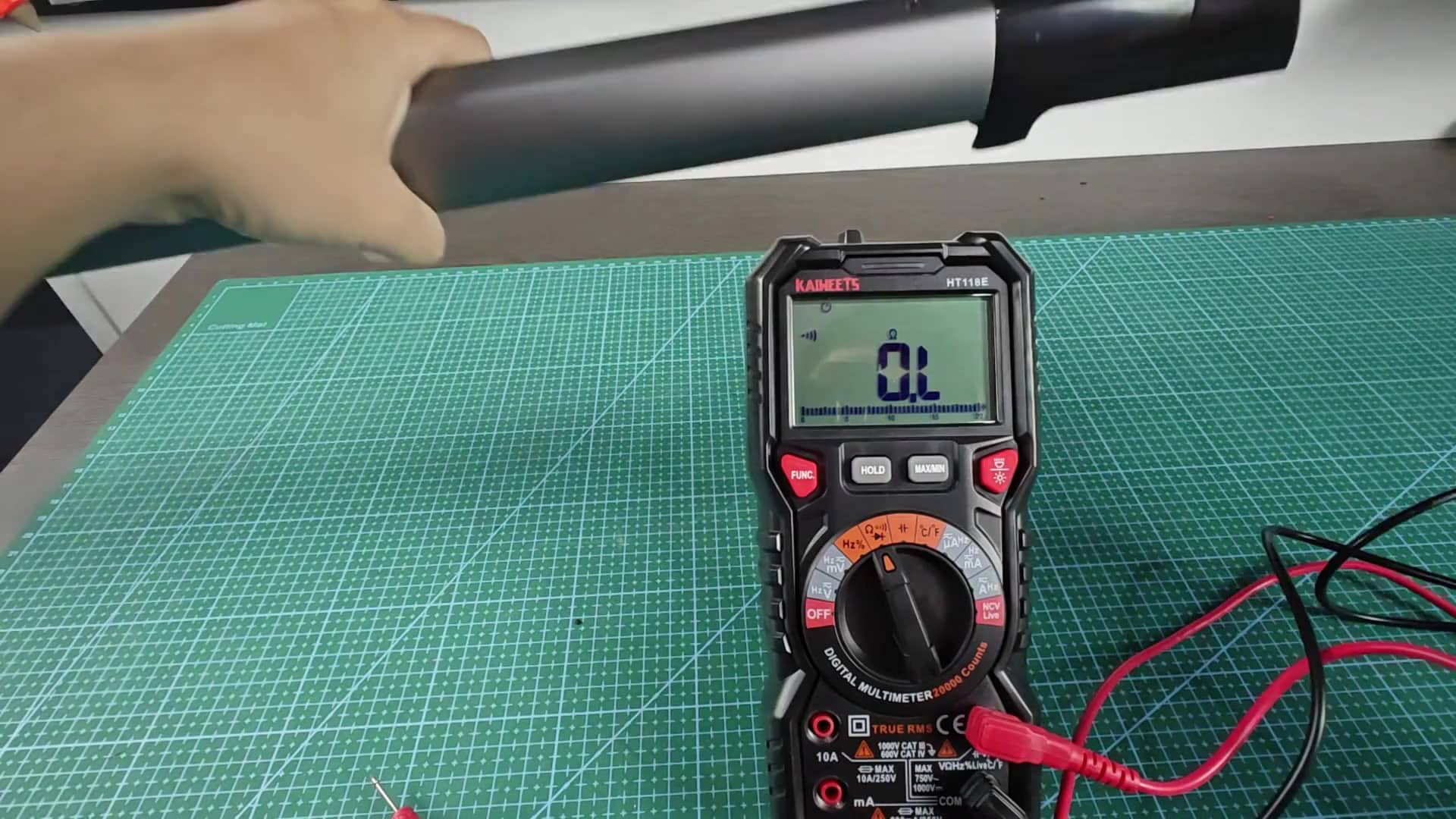 Multimeter showing OL for open circuit Multimeter showing OL for open circuit