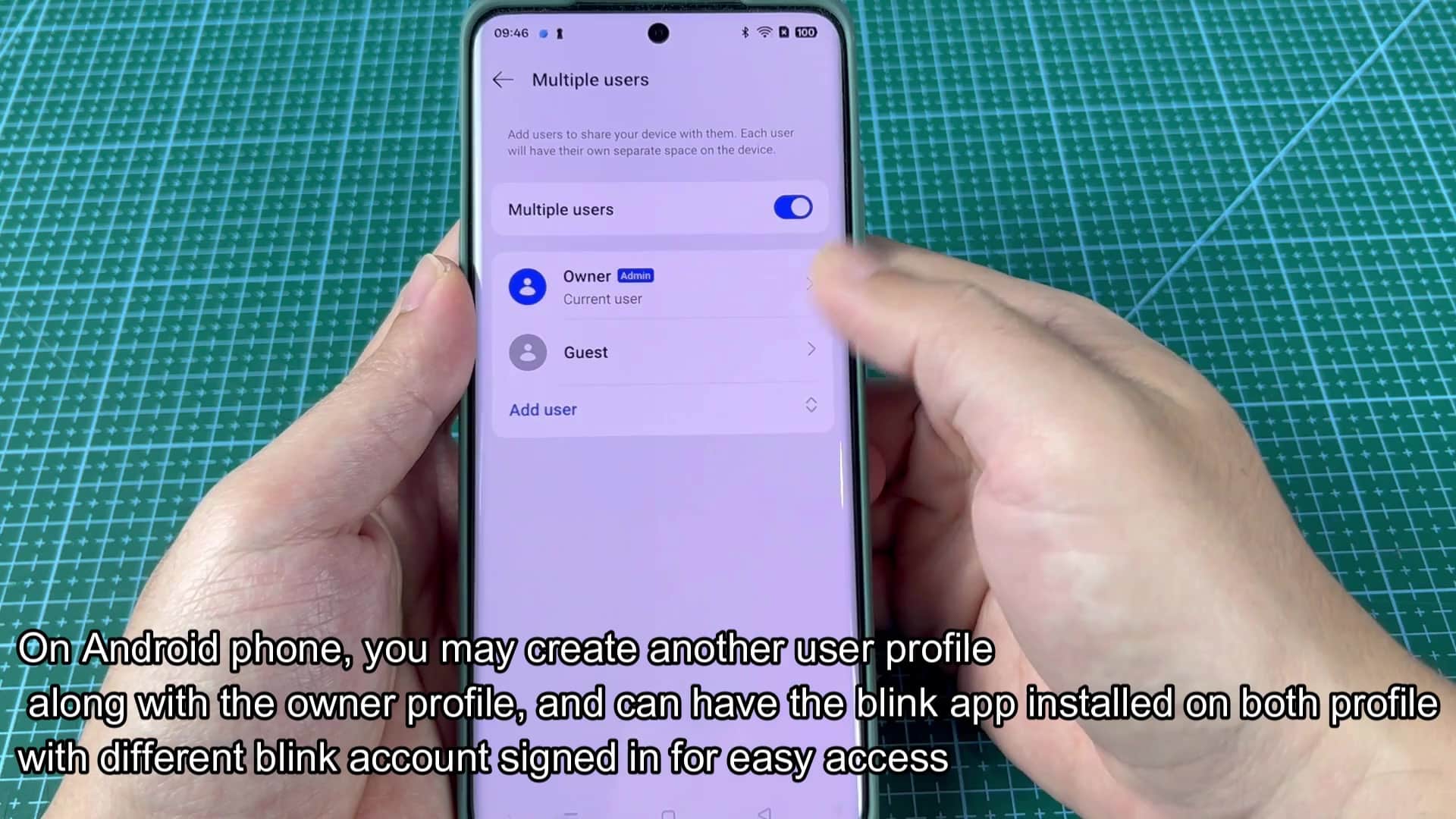 Multiple users toggle enabled in settings Multiple users toggle enabled in settings