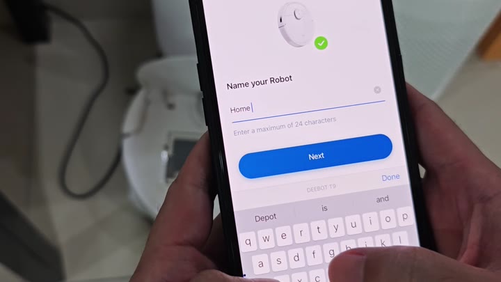 Naming robot vacuum Home in app Naming robot vacuum Home in app