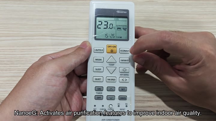 nanoe-G button activates air purification nanoe-G button activates air purification