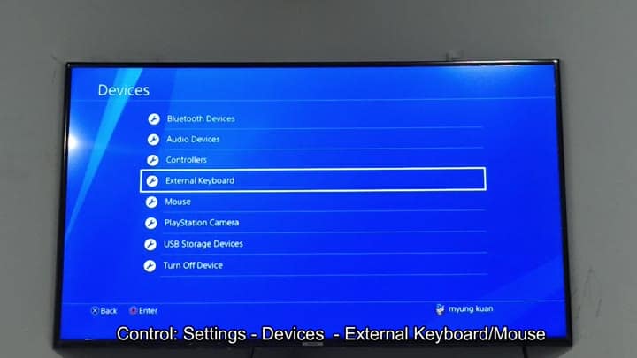Navigate to External Keyboard in Devices menu Navigate to External Keyboard in Devices menu