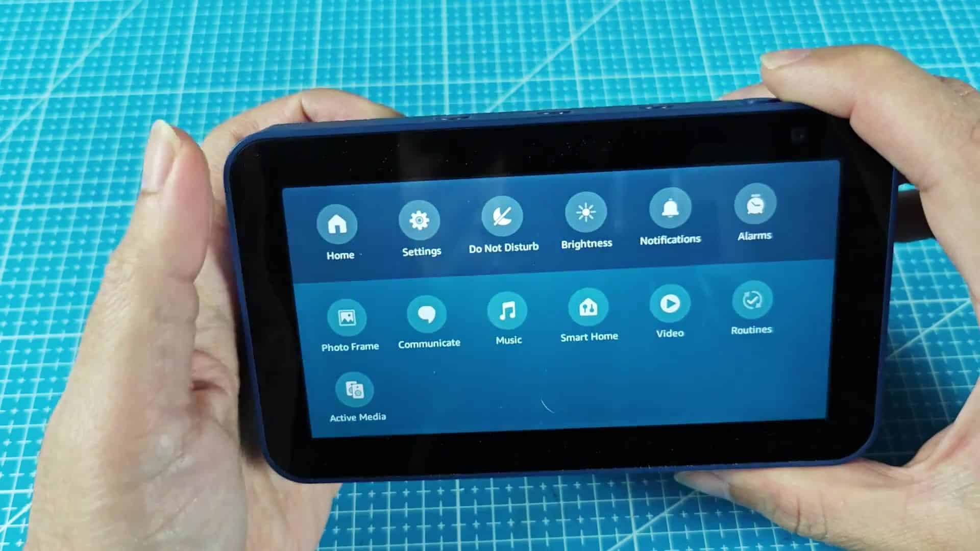 Navigating device settings menu on Echo Show Navigating device settings menu on Echo Show