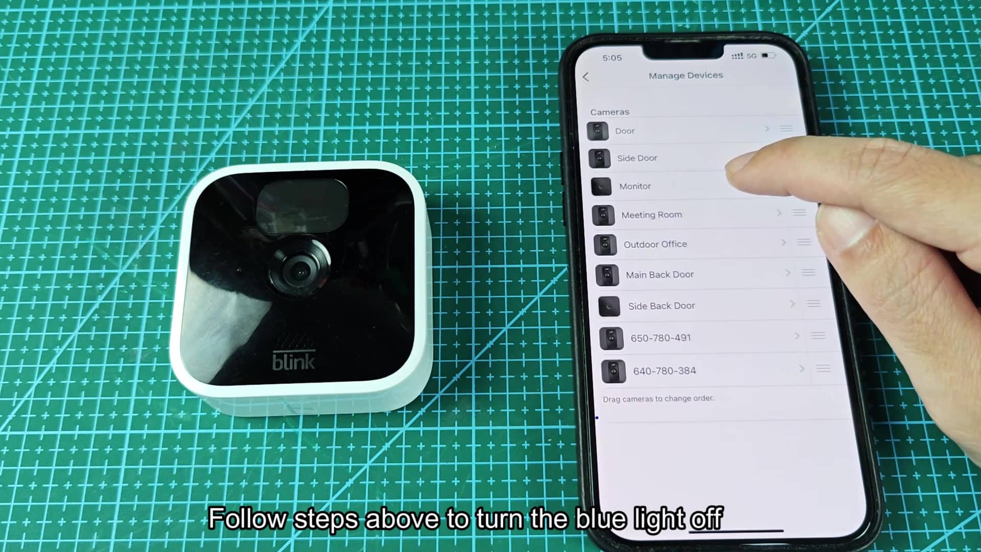 Navigating to camera device settings page Navigating to camera device settings page