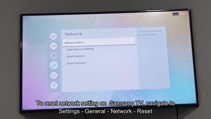 Network settings menu showing Reset option Network settings menu showing Reset option