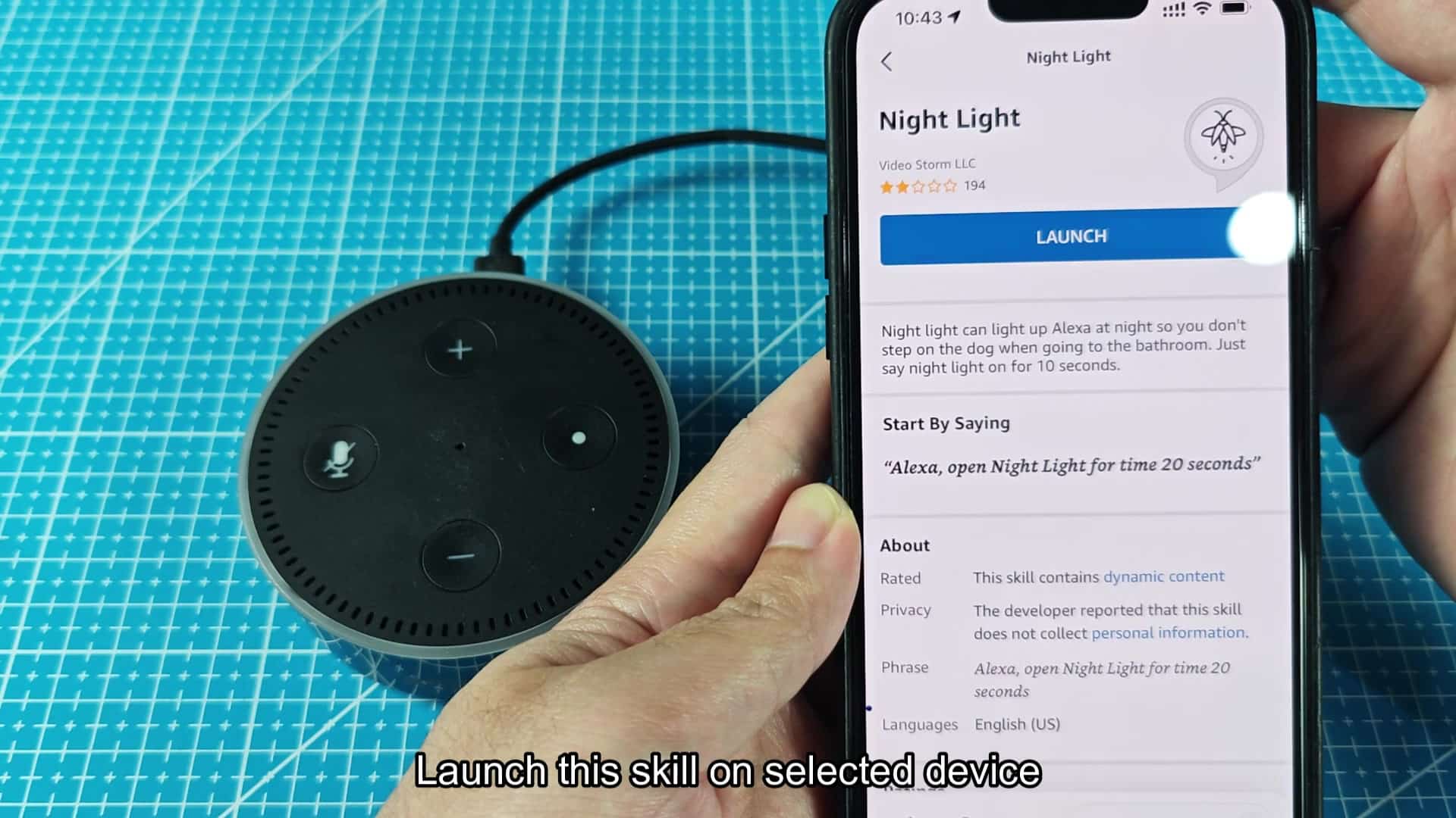 Night Light skill launch page Night Light skill launch page