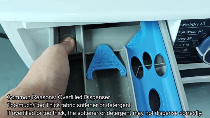 Open detergent dispenser drawer Open detergent dispenser drawer