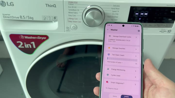 Open LG ThinQ app for diagnosis Open LG ThinQ app for diagnosis
