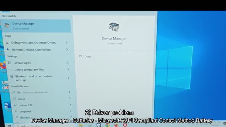 Opening Device Manager to check drivers Opening Device Manager to check drivers