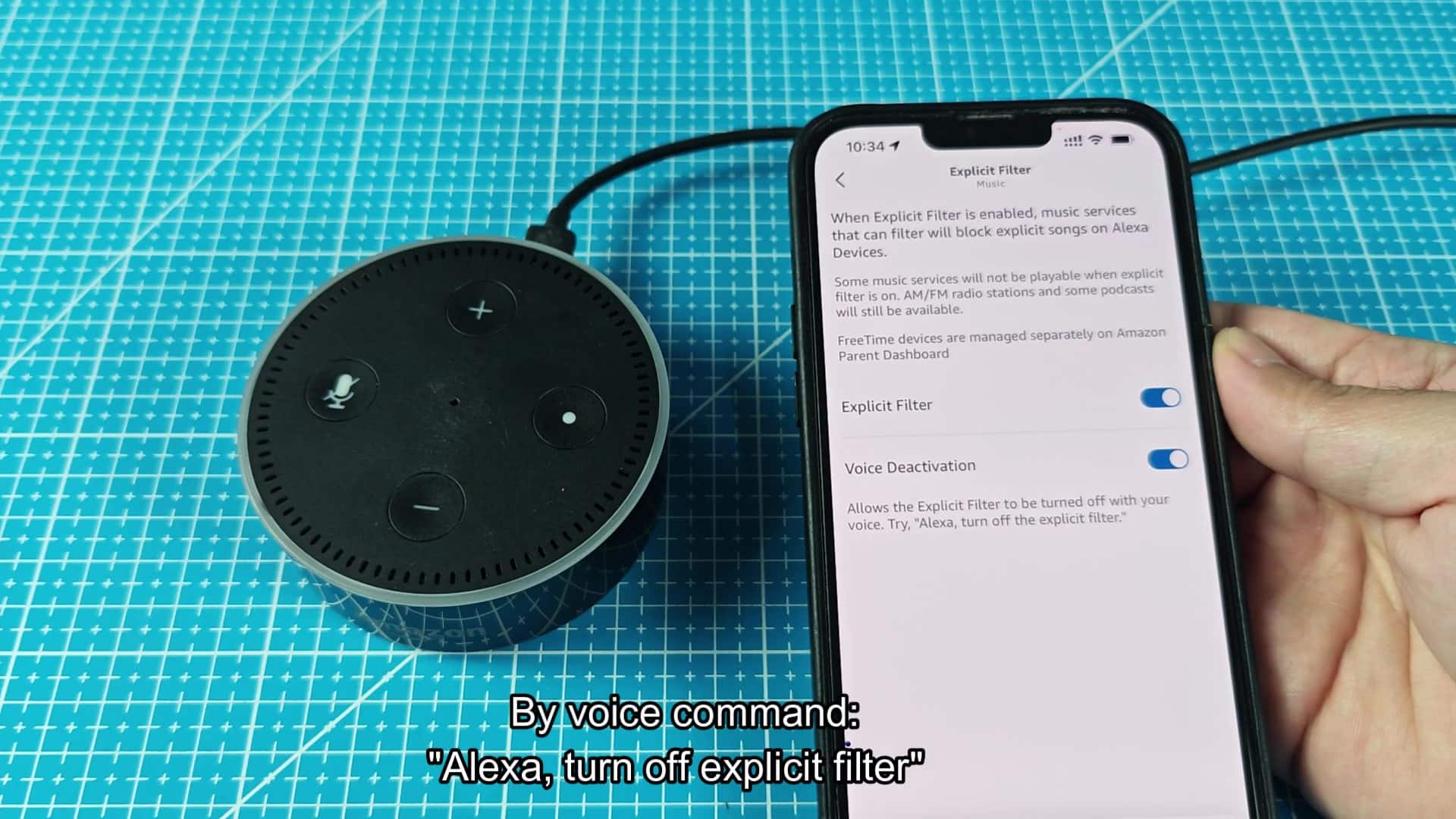 Phone confirms explicit filter is now off Phone confirms explicit filter is now off