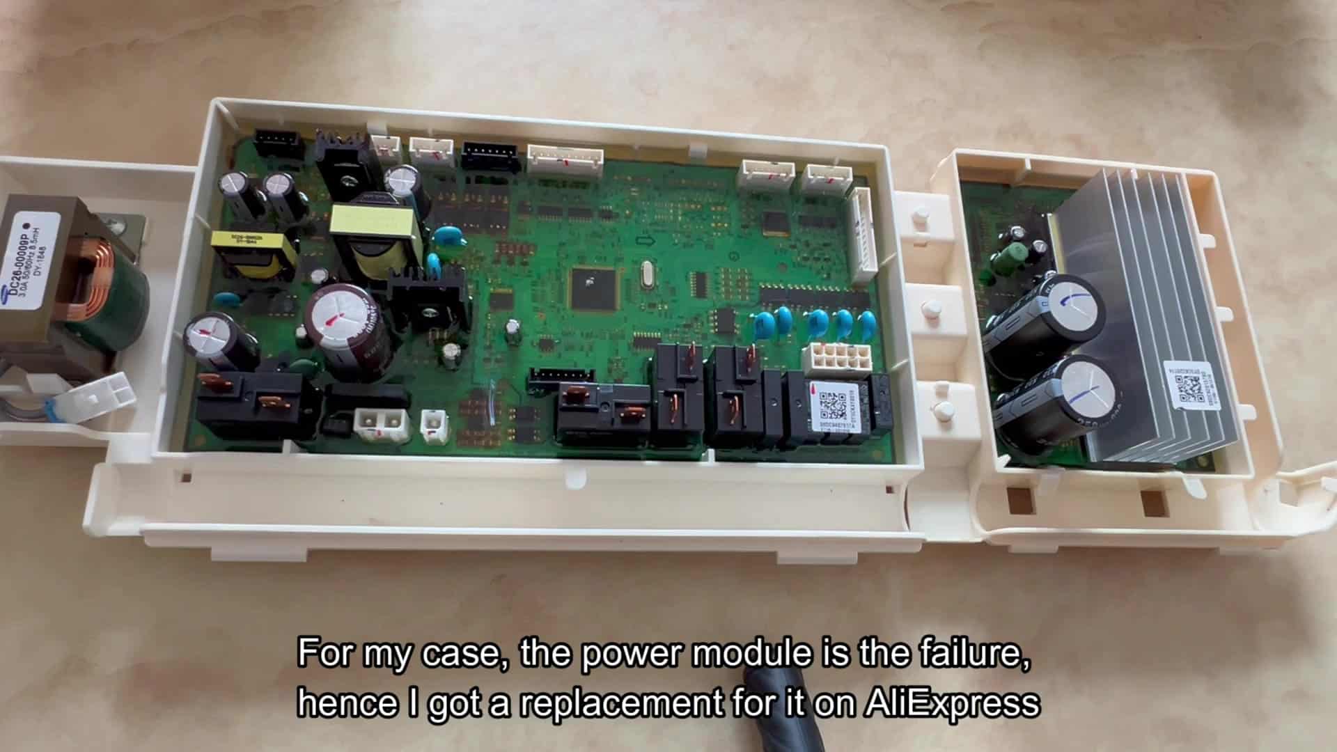 Power module held above board Power module held above board