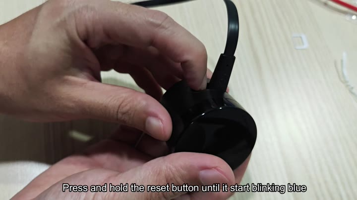 Press reset button until blue LED blinks Press reset button until blue LED blinks