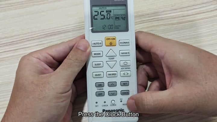 Press the Clock button on remote Press the Clock button on remote