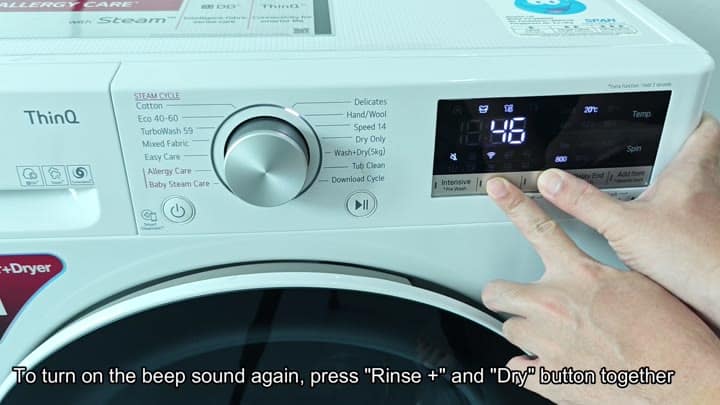 Pressing Rinse and Dry buttons Pressing Rinse and Dry buttons