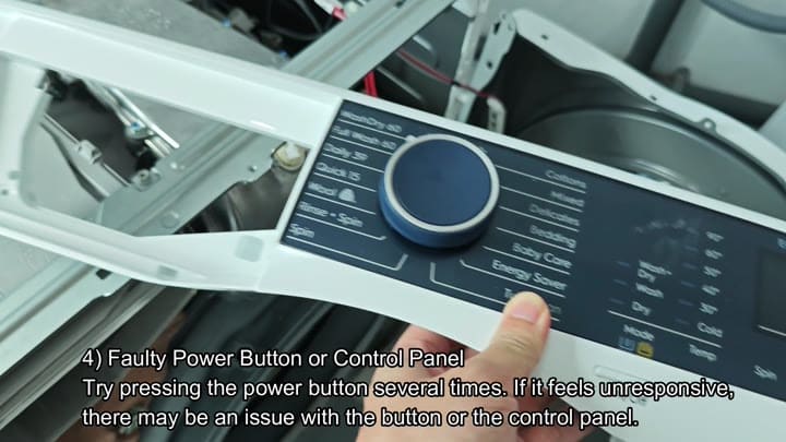Pressing washer control panel dial repeatedly Pressing washer control panel dial repeatedly